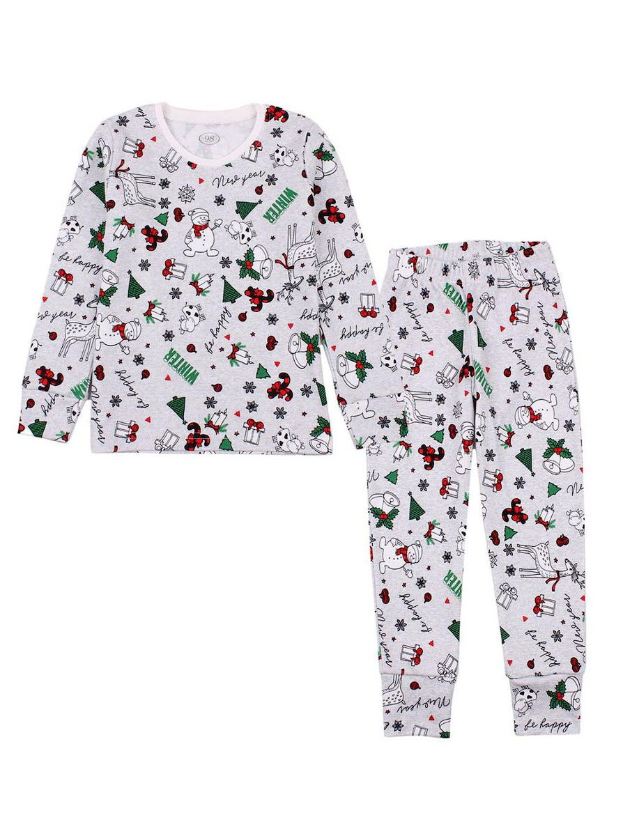Пижама детская Фламинго Winter серый меланж 233-217 - цена