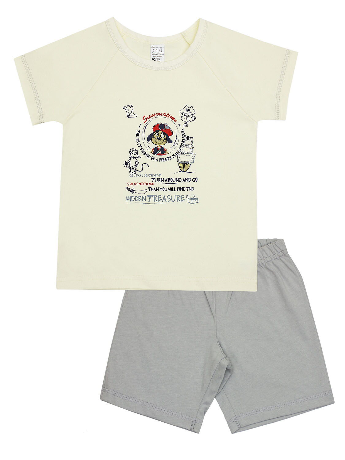 Пижама для мальчика (футболка+шорты) SMIL кремовая 104391 - цена