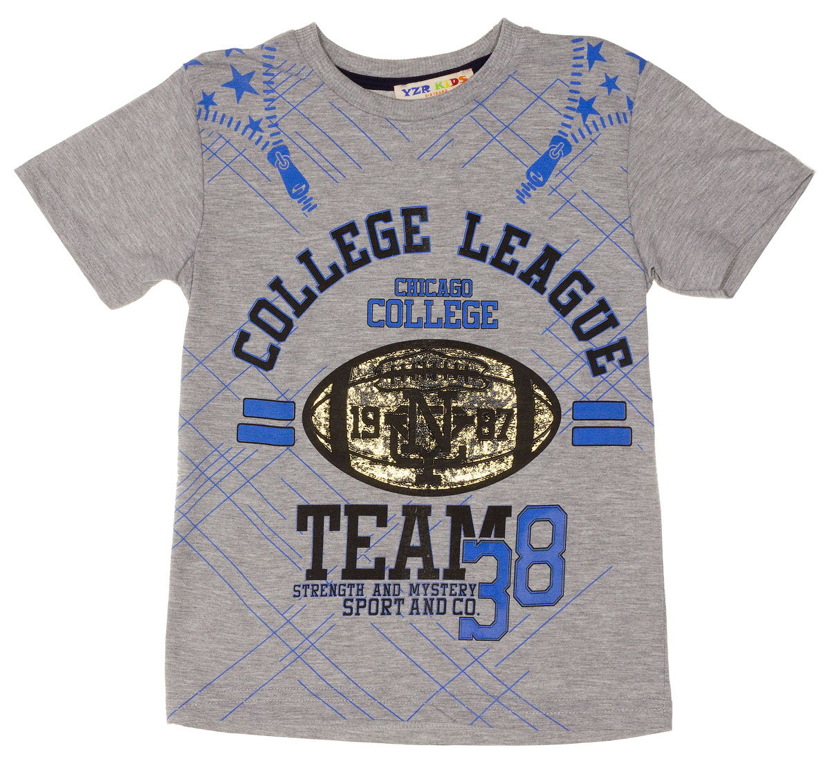 Футболка для мальчика TEAM 38 серая - фото