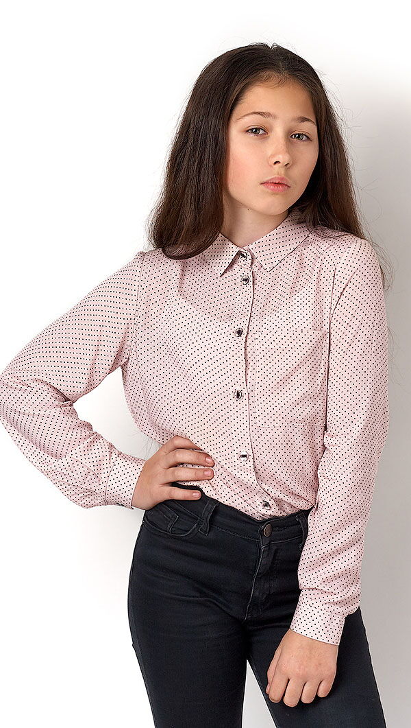 Блузка для девочки Mevis пудра 3213-05 - цена