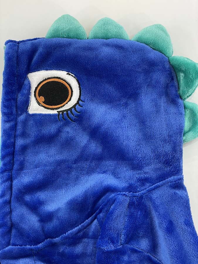 Теплый халат вельсофт детский Фламинго Дино синий 714-909 - картинка