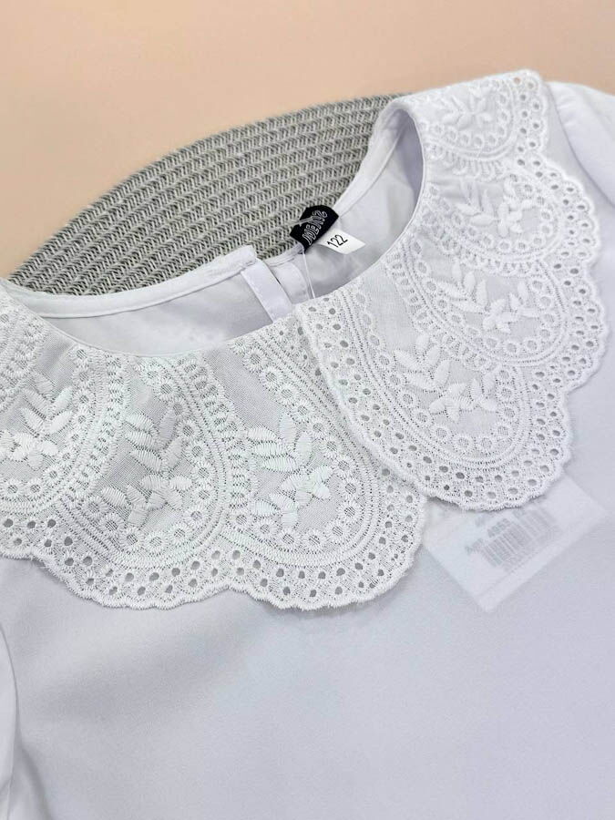 Блузка для девочки Mevis белая 4953-02 - размеры