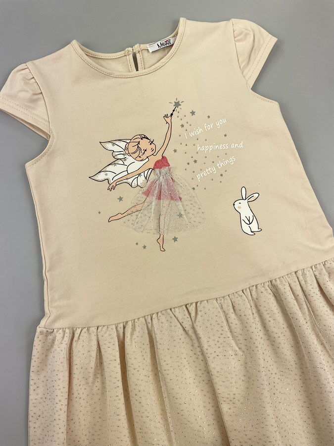 Платье для девочки Mevis молочное 3737-03 - фото