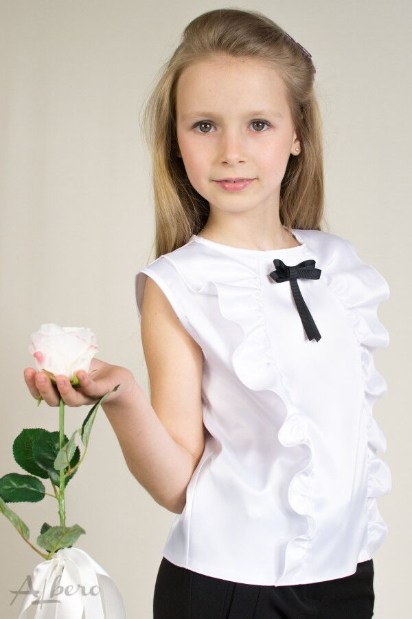 Блузка-безрукавка для девочки Albero белая 5017 - размеры