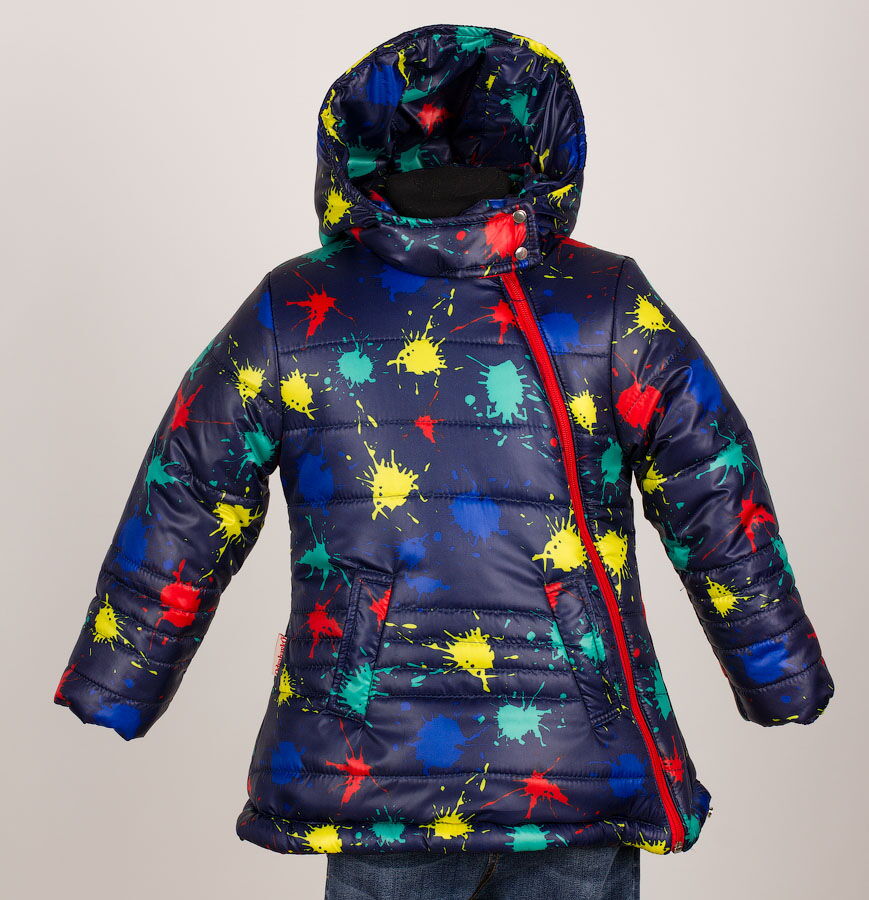 Куртка зимняя для девочки Одягайко темно-синяя 2754 - цена
