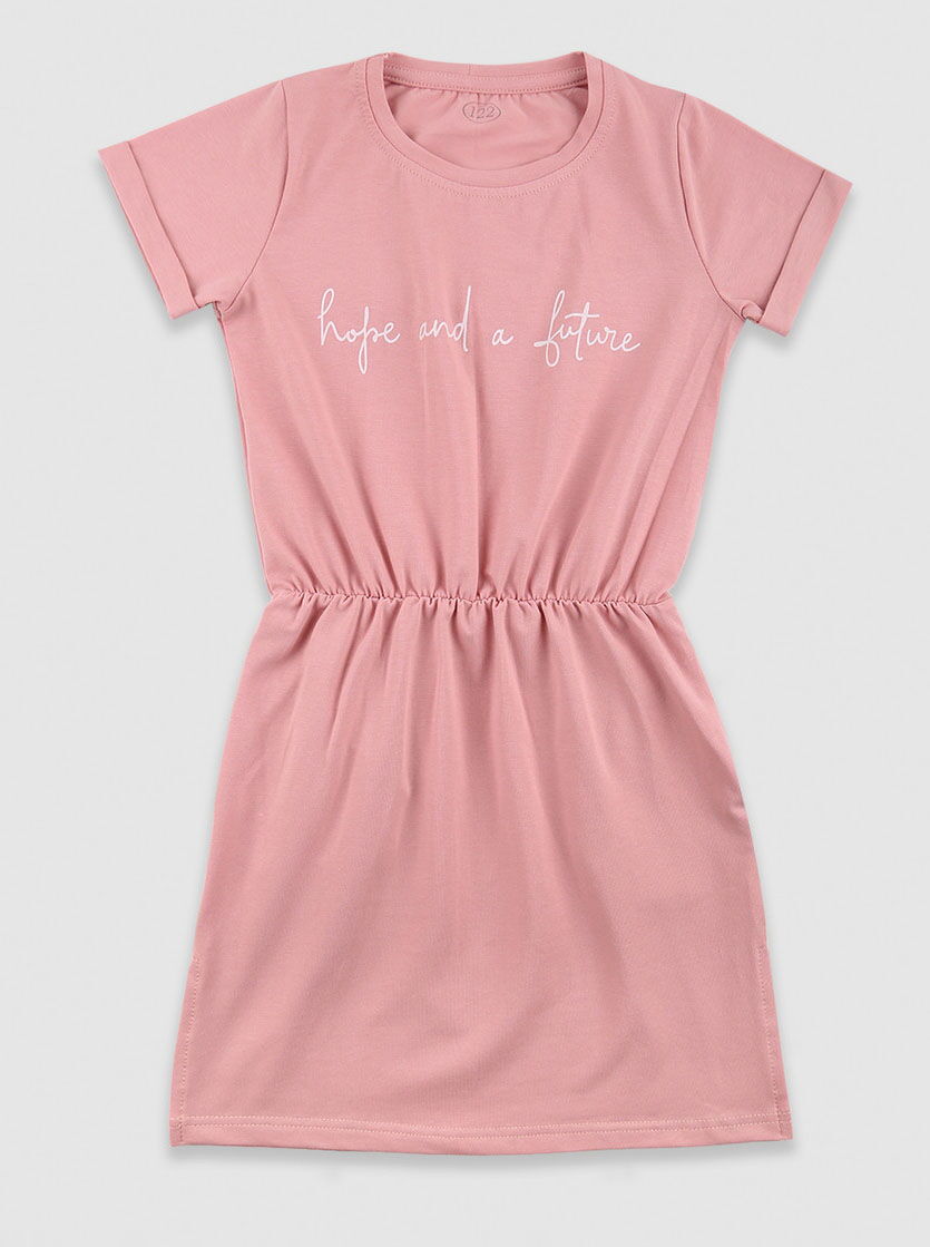 Летнее трикотажное платье для девочки Фламинго розовое 725-417 - фото