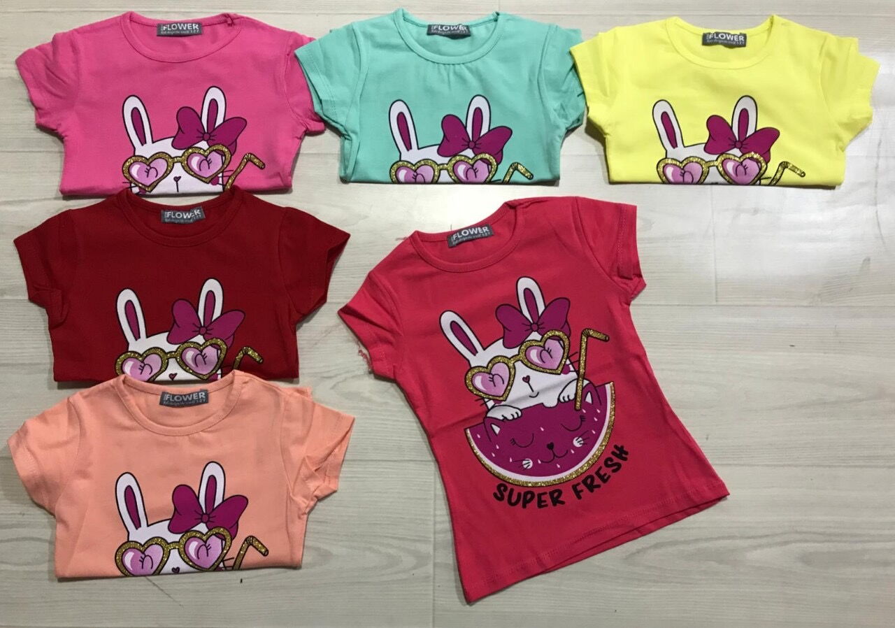 Футболка для девочки Зайка персиковая 968 - фото