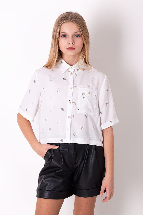 Блузка для девочки Mevis белая 3611-01 - цена