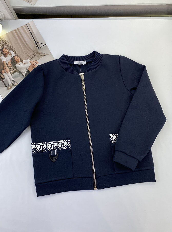 Бомбер для девочки Mevis синий 4794-01 - картинка