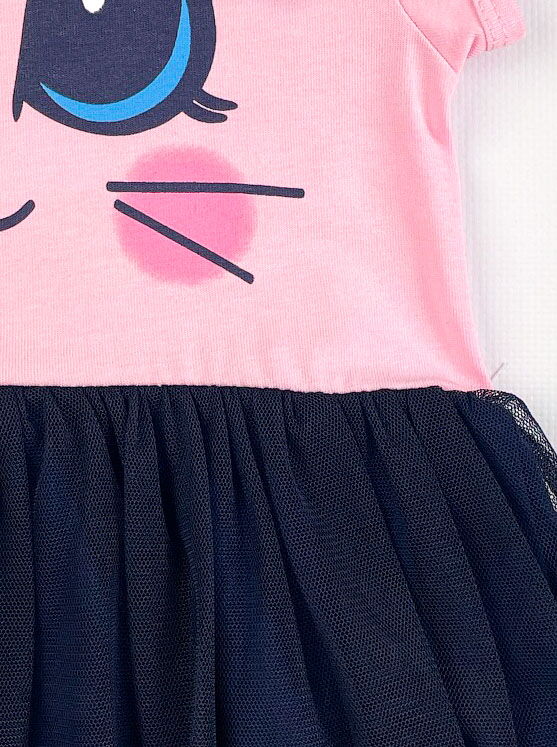 Платье для девочки Кошечка розовое 10676 - картинка