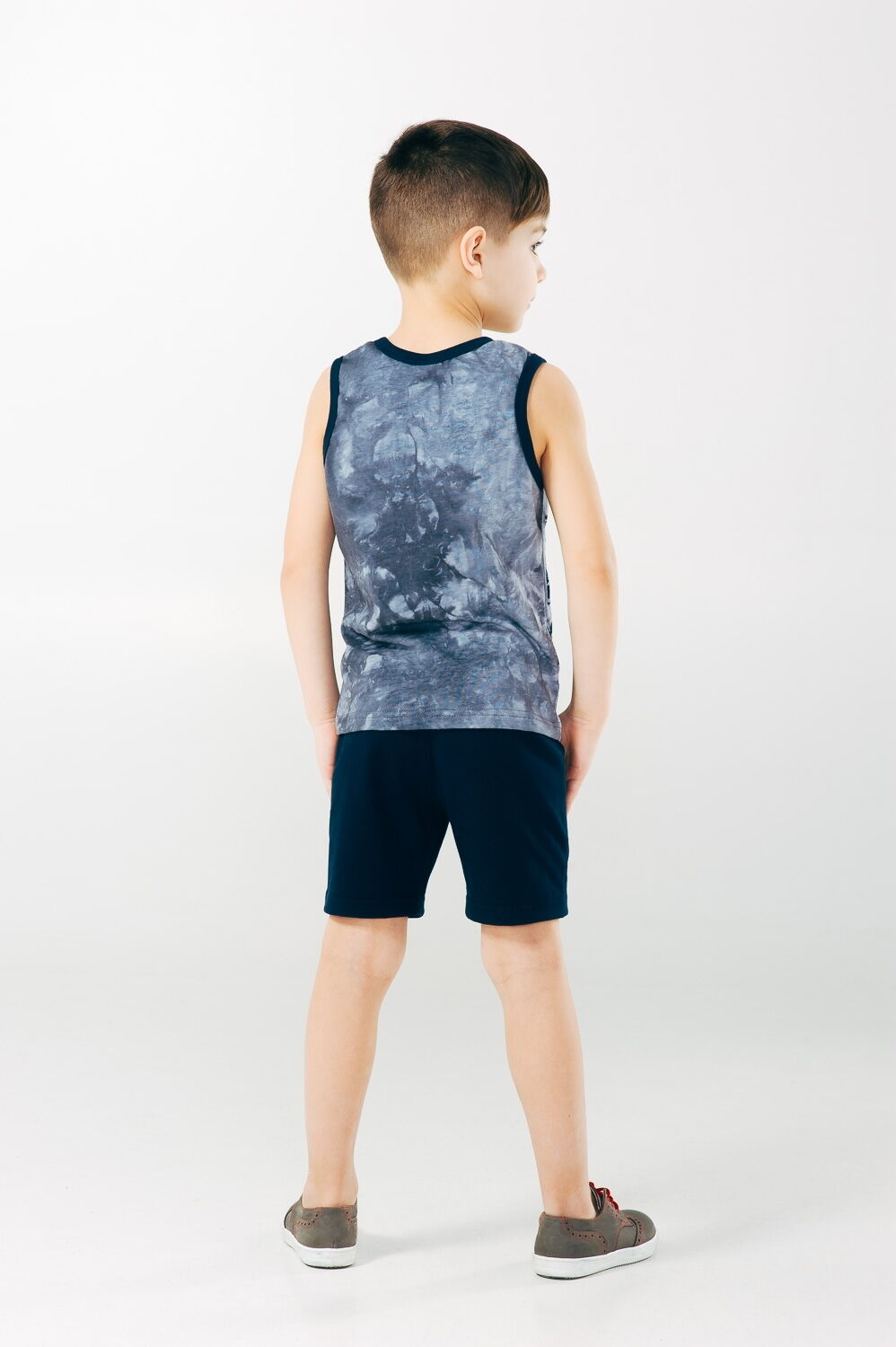 Комплект для мальчика (майка+шорты) SMIL Мечтатели серый 113253 - фото