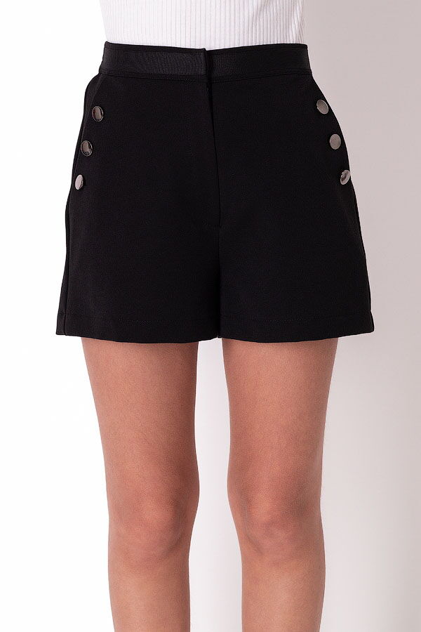 Школьные шорты для девочки Mevis синие 3795-01 - фото