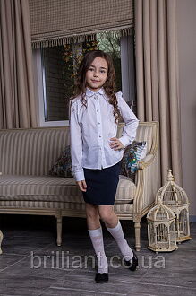Блузка с брошью для девочки Brilliant Paris белая 17103 - цена