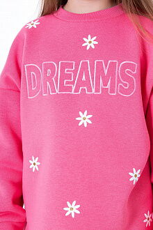 Утепленный свитшот для девочки Mevis розовый 4025-03 - фото