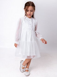 Нарядное платье для девочки Mevis белое 4059-02 - цена