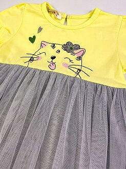 Платье для девочки Barmy Кошечка желтое 0536 - размеры