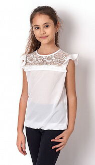 Блузка для девочки Mevis белая 2682-01 - цена