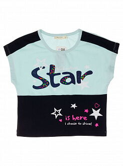 Топ-футболка для девочки Breeze Star голубая 13407 - цена