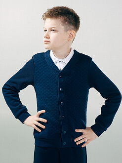 Пиджак трикотажный для мальчика SMIL темно-синий 116347 - фотография