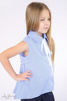 Блузка с коротким рукавом для девочки Albero голубая 5087 - размеры