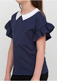 Трикотажная блузка для девочки Vidoli синяя 19592 - размеры