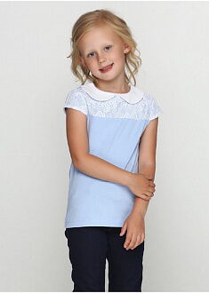 Трикотажная блузка для девочки Vidoli голубая 18579 - цена