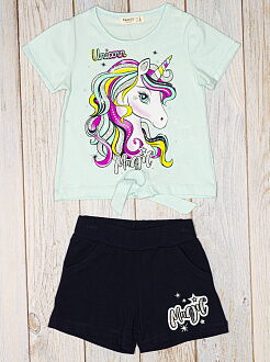 Комплект футболка и шорты для девочки Breeze Unicorn Magic голубой 14999 - цена