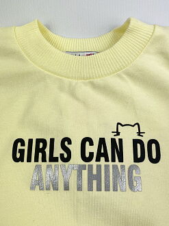 Спортивный костюм для девочки Mevis лимонный 3724-03 - картинка