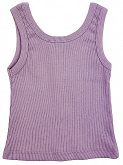 Трикотажная майка в рубчик для девочки Cuties сиреневая 2097 - фотография