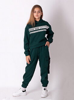 Утепленный спортивный костюм для девочки Mevis зелёный 3541-02 - цена