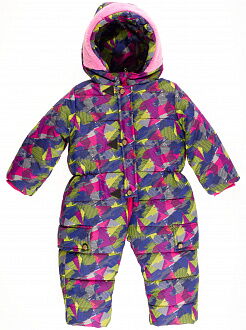 Комбинезон зимний сдельный для девочки Одягайко Абстракт фиолетовый 32015О - фотография