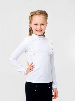 Блузка трикотажная с длинным рукавом для девочки SMIL белая 114443 - цена