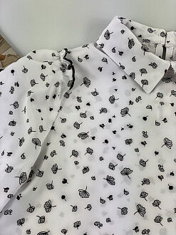 Блузка школьная для девочки Mevis Цветочки белая 4736-02 - размеры