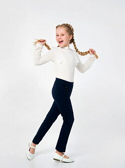 Брюки трикотажные для девочки SMIL темно-синие 115433 - фотография