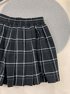 Школьная юбка в клетку Mevis черная 5218-01 - размеры