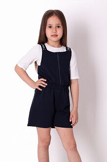 Школьный комбинезон для девочки Mevis синий 3741-01 - размеры