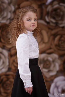 Блузка школьная  Zironka белая 3634-1 - фотография