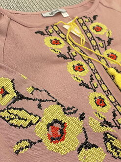 Вышиванка для девочки Mevis розовая 4896-02 - фотография
