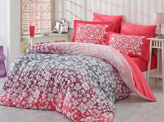 Комплект постельного белья HOBBY Poplin Mira розовый 200*220 - цена