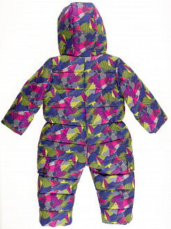 Комбинезон зимний сдельный для девочки Одягайко Абстракт фиолетовый 32015О - фото