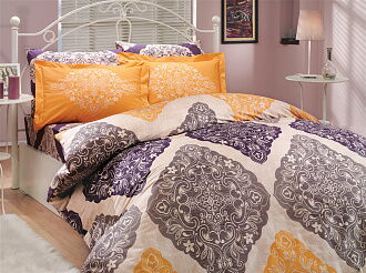 Комплект постельного белья HOBBY Poplin Amanda фиолетовый 200*220 - картинка