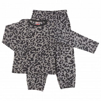 Пижама детская Леопард серая 8382 - цена