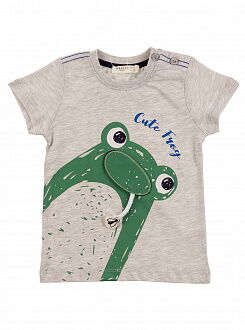 Комплект футболка и шорты Breeze Лягушка серый 11833 - фото