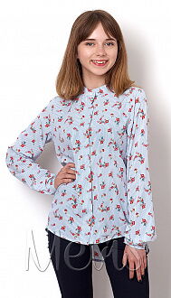 Блузка для девочки Mevis Цветы голубая 2479-03 - цена