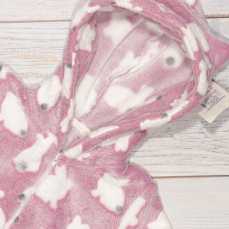 Пижама-кигуруми для девочки Фламинго Зайчики розовая 901-910 - фото