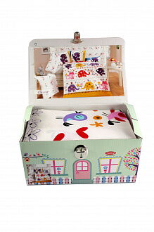 Комплект постельного белья в детскую кроватку HOBBY Sateen  Oscar белый 100*150 - фото