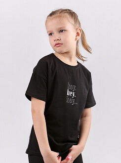 Футболка для девочки Фламинго HEY черная 787-417 - цена