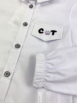 Рубашка для девочки Mevis белая 4274-03 - размеры