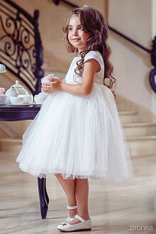 Платье нарядное для девочки Zironka белое 38-7005-2 - размеры