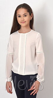 Нарядная блузка для девочки Mevis молочная 2830-02 - цена